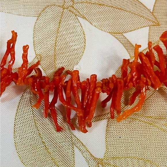 VTG Genuine Raw Mediterranean red Coral Branch Necklace Sz 21-22” - Picture 5 of 7